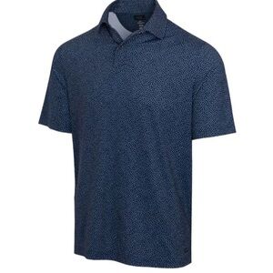 Greg Norman Blue Patterned Short Sleeve Polo